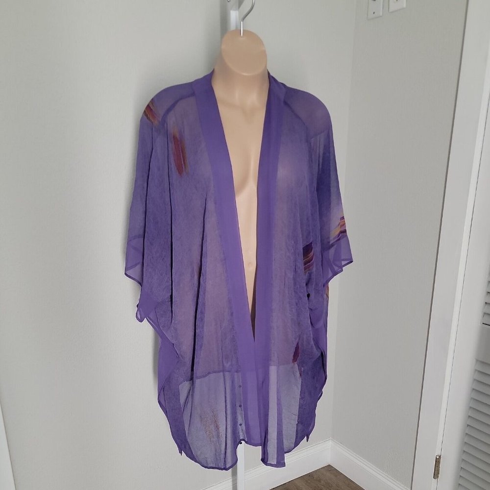 Kloz Lyne Plus Sheer Tunic Top ~ Sz 1X ~ Purple